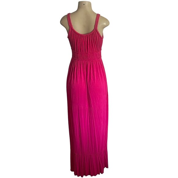 Spense Braided Strap Maxi Dress Flowy Smocked Waist Stretch Summer Dress Size S - Picture 3 of 7